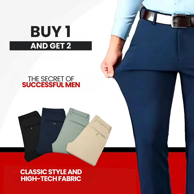 BUY 1 GET 2 FREE | Classic Gentleman's Suit Pants + Free Leather Belt