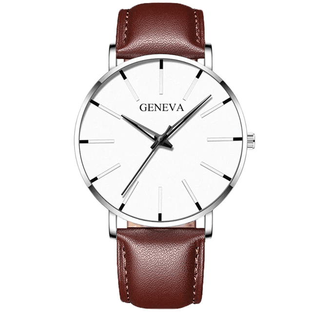 Heren Horloge Van Leer - Geneva