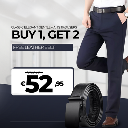 BUY 1 GET 2 FREE | Classic Gentleman's Suit Pants + Free Leather Belt