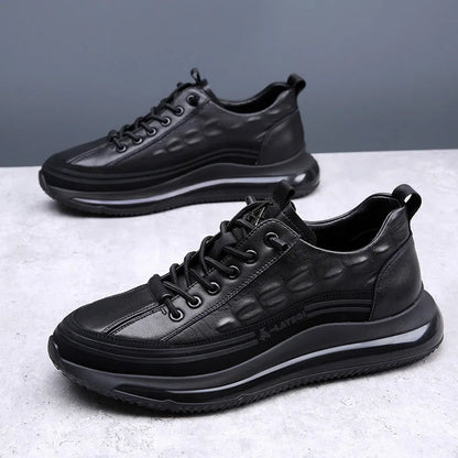 Heren Sneakers in Krokodillenleer Stijl + Gratis Horloge