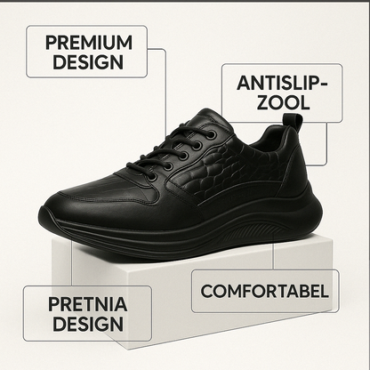 Heren Sneakers in Krokodillenleer Stijl + Gratis Horloge
