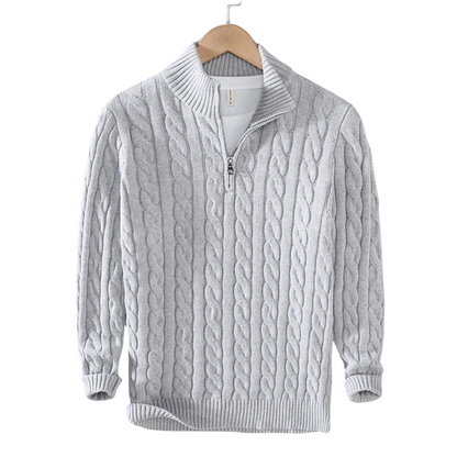 Claudio Cable Knit Quarter-Zip | VINTAGE LONDON™
