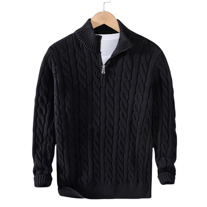 Claudio Cable Knit Quarter-Zip | VINTAGE LONDON™