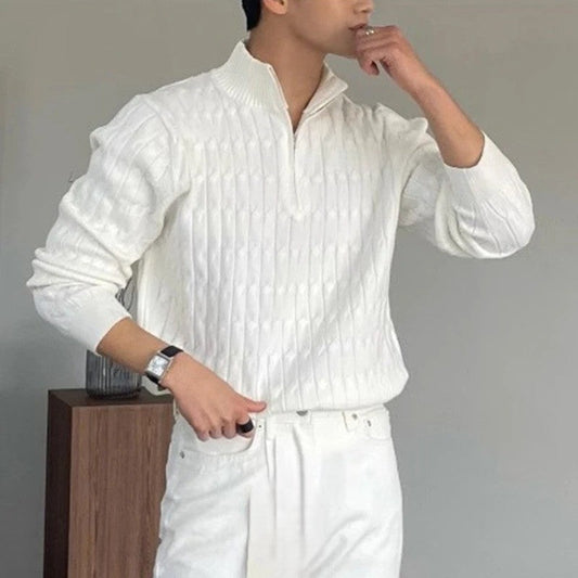 ZIPPED WHITE SWEATER | VINTAGE LONDON™